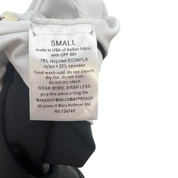 Mara Hoffman Idalia One Piece Swimsuit Colorblock‎ Black White Size Small - Picture 12 of 13